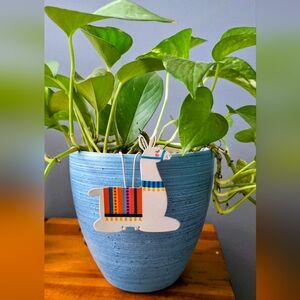 Pot Percher Hanger Llama Colorful 4.61" x 3.15" Yard Decor Potted Plant Hanger